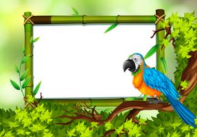 Parrot on nature green template vector