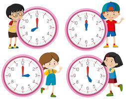 Reloj con carácter infantil. vector