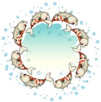 Fishes forming a circle vector