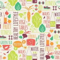 Healthy lifestyle seamless background vector