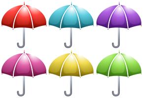 Umbrella in six colors vector