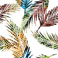 Trendy seamless exotic pattern with palm and animal prins vector