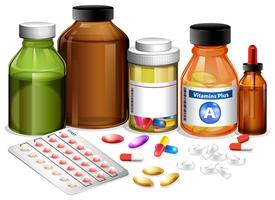 Set of various medicines vector