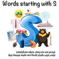 Words Starting with Letter S vector