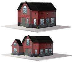 Two styles of houses in brown color vector