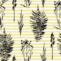 Abstract botanical seamless pattern. Vector herbal background.