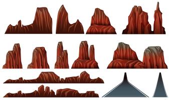 Different patterns of canyons and roads vector