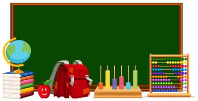 Blackboard and school materials vector