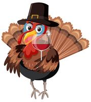 A turkey character on white background vector