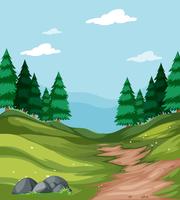 Un paisaje de naturaleza verde. vector