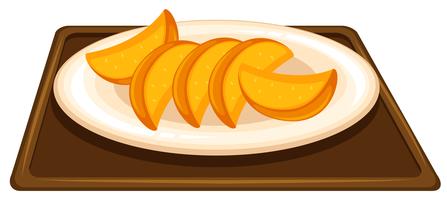 Fruit on the dish vector