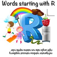 Worksheet design for words starting with R vector