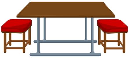 Canteen table and chairs vector