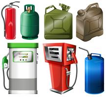 Different fuel containers vector