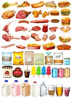 Different type of food and dessert vector