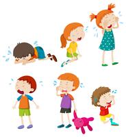 A Set of Crying Kids vector