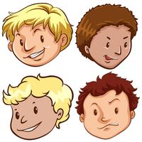 Set of different male head vector