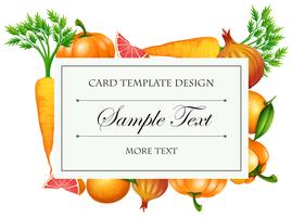 Card template design with vegetables  vector