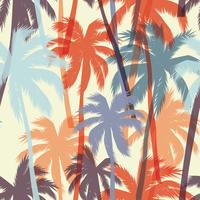 Seamless exotic pattern with palm leaves. vector