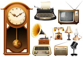 Many kind of antique electornic devices vector
