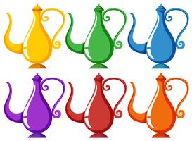 Lamps in six different colors vector