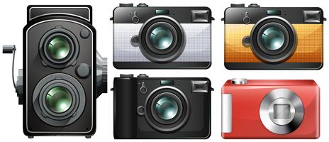 Set of vintage cameras vector