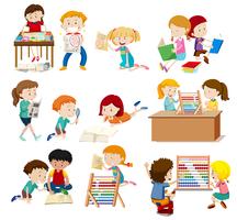 Group of students activity vector