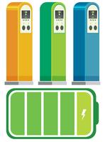 Electric car charging stations concept vector