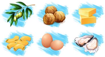 Different types of food ingredients vector