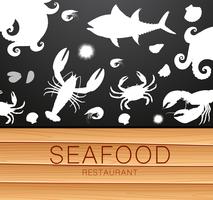 Fresh seafood silhouette template vector