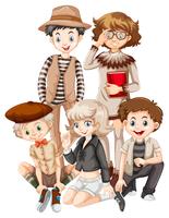 Group of hipster teenager vector