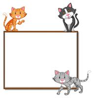 Border template with three cats vector