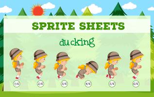 Sprite sheets ducking template vector