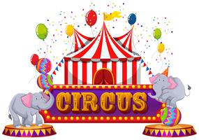 A Fun Circus anf Happy Animal vector