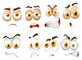 Diferentes emociones de la expresión facial. vector