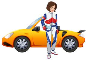 A Beautiful Lady Car Racer vector