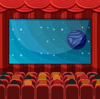 Una escena de un cine. vector