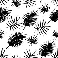 Seamless exotic pattern with tropical palm leaves. vector