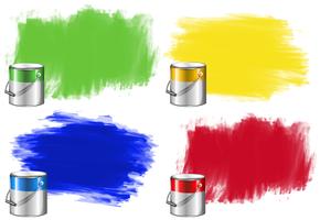 Watercolor in bucket and wall vector