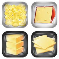 Set of different dairy packaged food vector