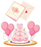 Wedding cake and cards vector