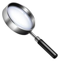 Magnifying glass on white vector
