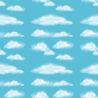 Seamless background design with fluffy clouds vector