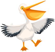 Un personaje pelican feliz vector