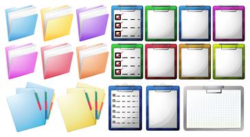 Files on clipboard and folders vector