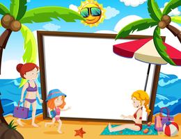 A Whiteboard with Summer Theme vector