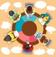 Business people working on the round table vector