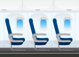 Airplane seat in the cabin vector