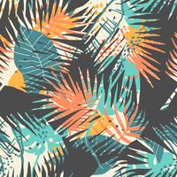 Seamless exotic pattern with tropical plants. vector