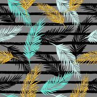 Seamless exotic pattern with palm leaf silhouettes.